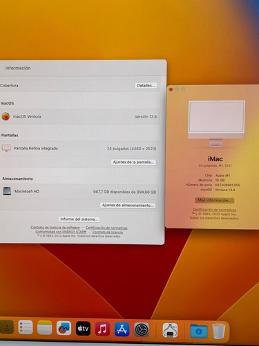 IMAC APPLE iMAC (A2439) 1 TB 16 GB 24 '' Ch