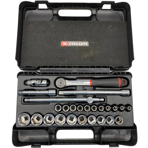 FACOM JUEGO 26 PZAS. CARRACA Y VASOS 1/2"