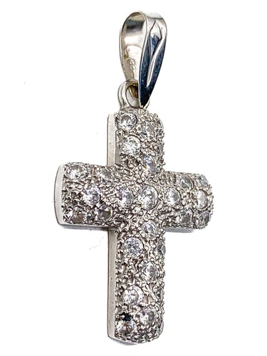 COLGANTE DE ORO BLANCO 18K CON PIEDRAS