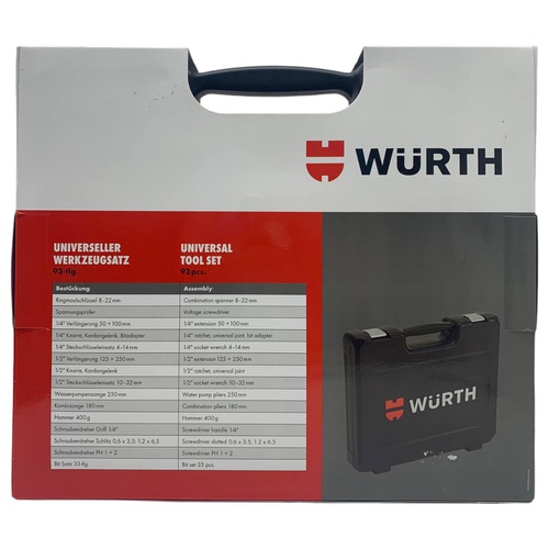 MALETÍN HERRAMIENTAS 93PCS. WURTH ART.0965 