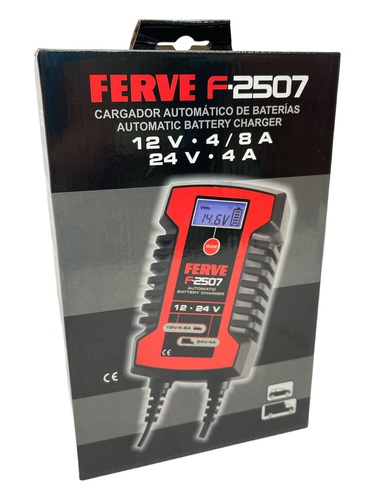 Cargador Baterías FERVE F-2507 Voltaje Auto