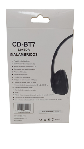 Auricular HIFI EUROTEC CD-BT7 Inalámbrico