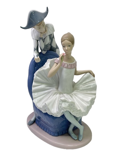 Cerámica NAO by Lladró arlequín y bailarina