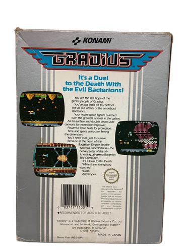 Videojuego NINTENDO NES GRADIUS