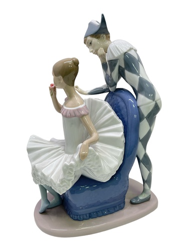 Cerámica NAO by Lladró arlequín y bailarina