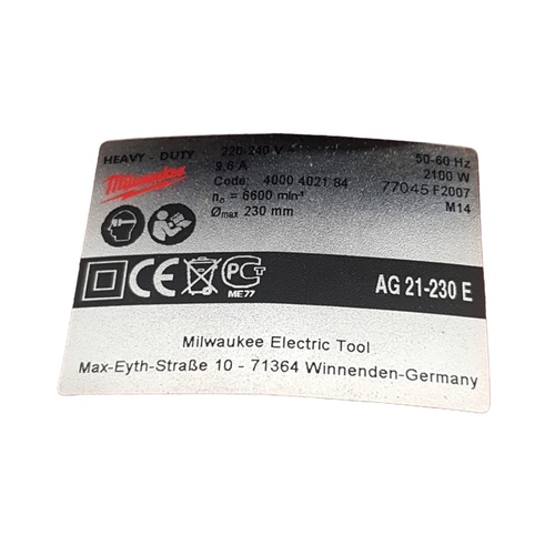 Amoladora Eléctrica MILWAUKEE AG 21 230E 21