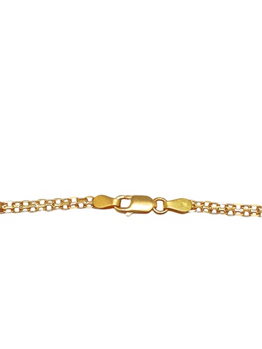 Pulsera Oro 18k lazos piedras blancas y ver