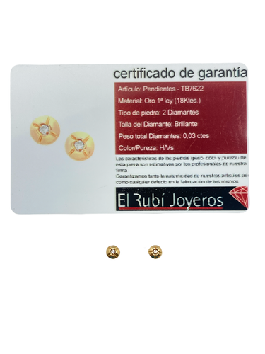 Pendientes Oro Cierre Presión