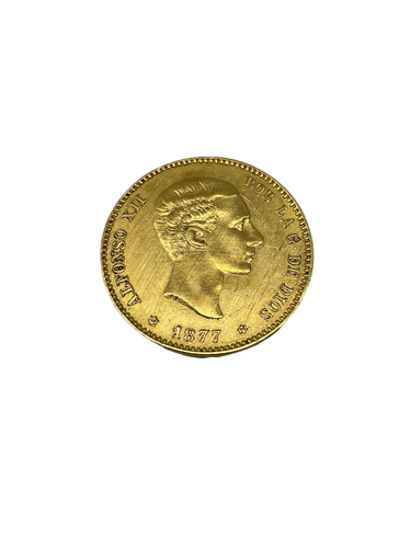 Moneda de oro. 25 Pesetas de Alfonso XII