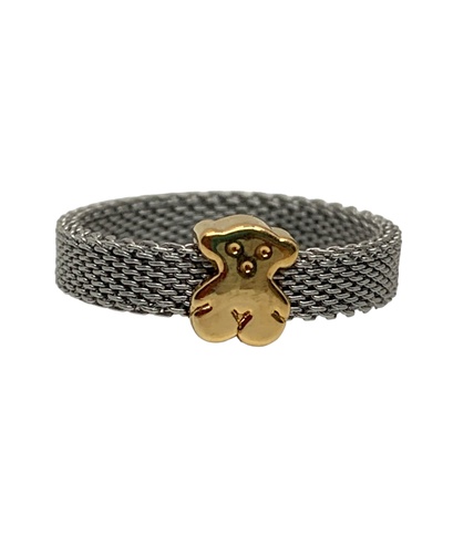 ANILLO ACERO Y ORO18K TOUS ICON MESH