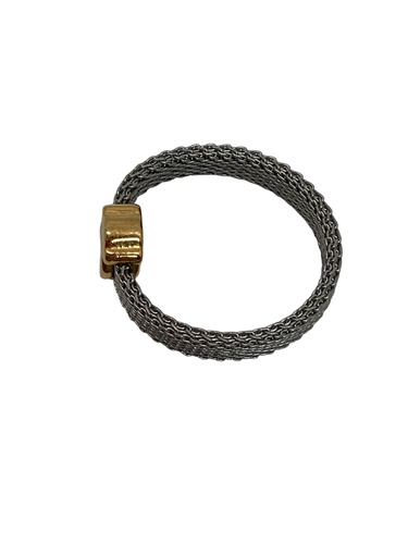 ANILLO ACERO Y ORO18K TOUS ICON MESH