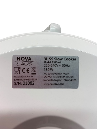 Olla Eléctrica NOVA LAUS SLOW COOKER 180 W 