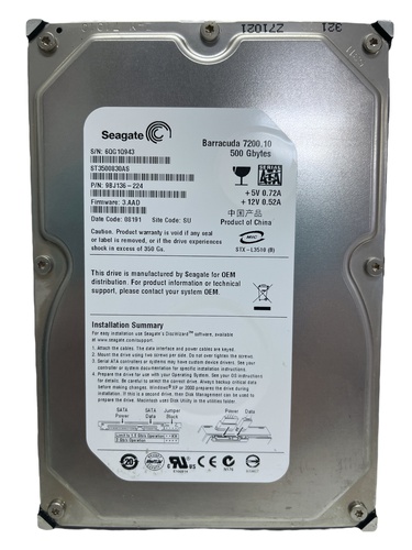Disco Duro SEAGATE HDD 500GB 3,5 '' 500 GB 