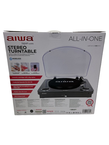 GIRADISCOS HIFI AIWA GBTUR-120BK/TA2 USB 33