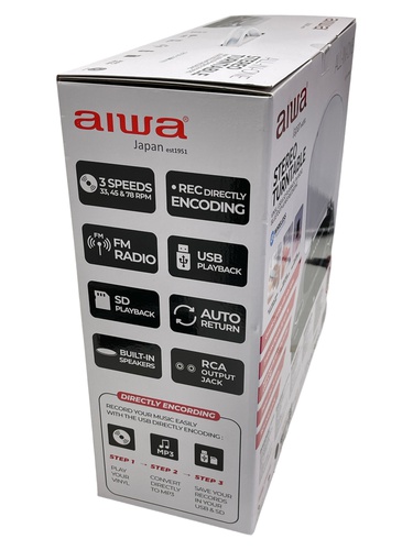 GIRADISCOS HIFI AIWA GBTUR-120BK/TA2 USB 33