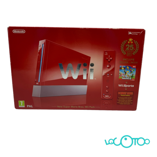Consola NINTENDO WII ROJO 25 ANIVERSARIO WI