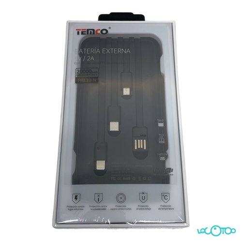 BATERÍA PORTÁTIL TEMCO POWERBANK 20000MAH 4