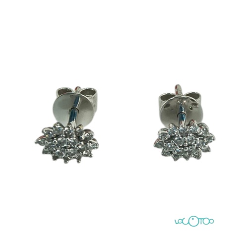 PENDIENTES ORO 18K CON 18 DIAMANTES CADA UN