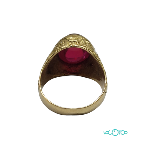 ANILLO DE ORO CON PIEDRA ROJA 