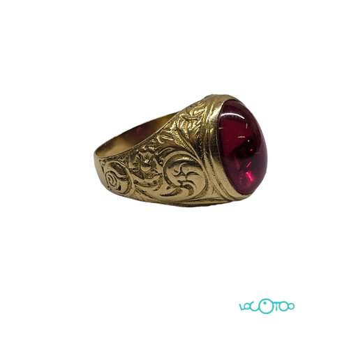 ANILLO DE ORO CON PIEDRA ROJA 