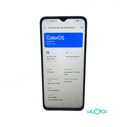 Smartphone OPPO A78 5G Tarjeta SD 4 GB 128 