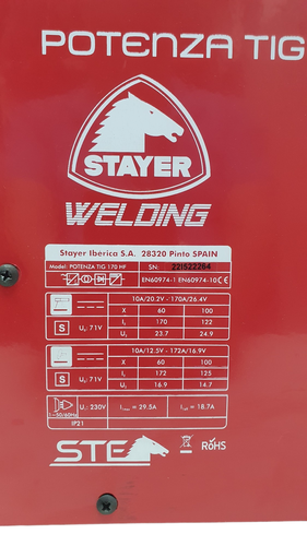 Soldadura Taller y Obra POTENZA TIG 170 HF 