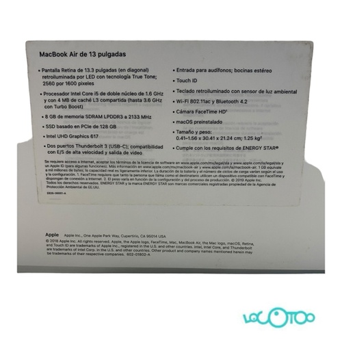 Portátil APPLE MACBOOK AIR 2019 (A1932) 128