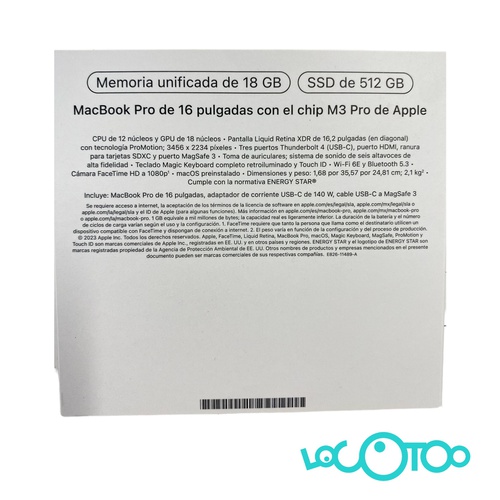 MACBOOK PRO 2023  M3 PRO A2991