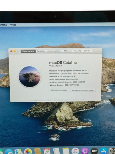 PORTATIL APPLE MACBOOK PRO CORE I7 2.6 (201